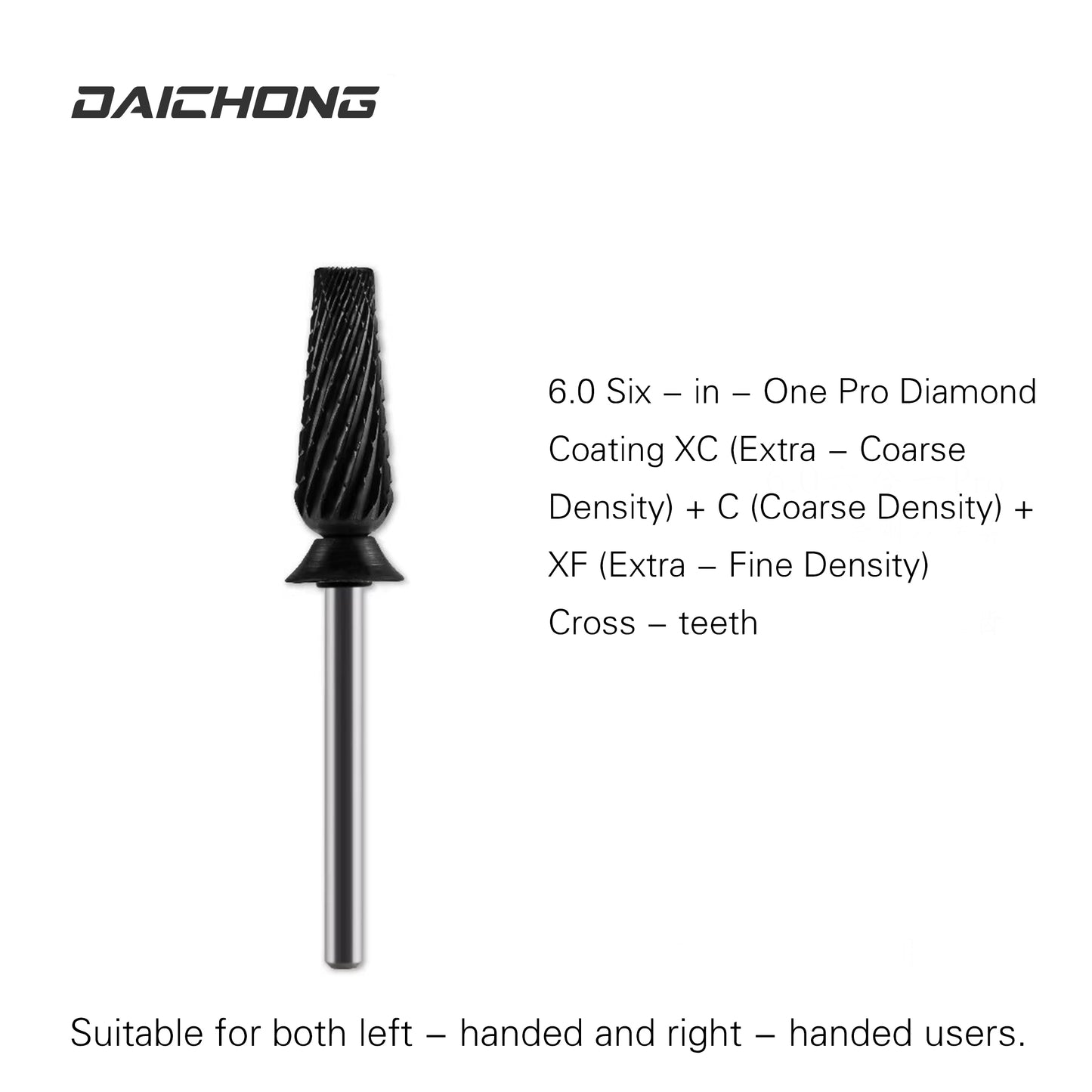 DAICHONG Nail Art Tools Grinding Heads Torch - shaped F - teeth Liuheyi Series Tungsten Steel Diamond