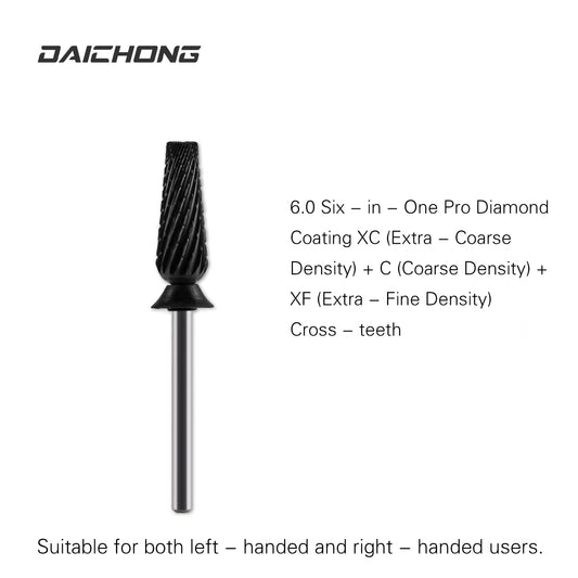 DAICHONG Nail Art Tools Grinding Heads Torch - shaped F - teeth Liuheyi Series Tungsten Steel Diamond
