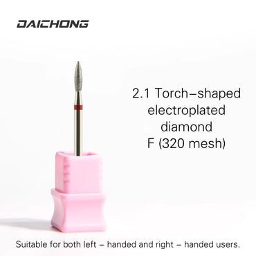 DAICHONG Nail Art Tools Grinding Heads Torch - shaped F - teeth Liuheyi Series Tungsten Steel Diamond