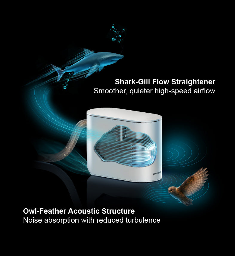 Shark-gill & owl-feather design